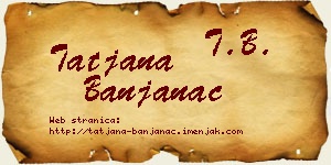 Tatjana Banjanac vizit kartica
